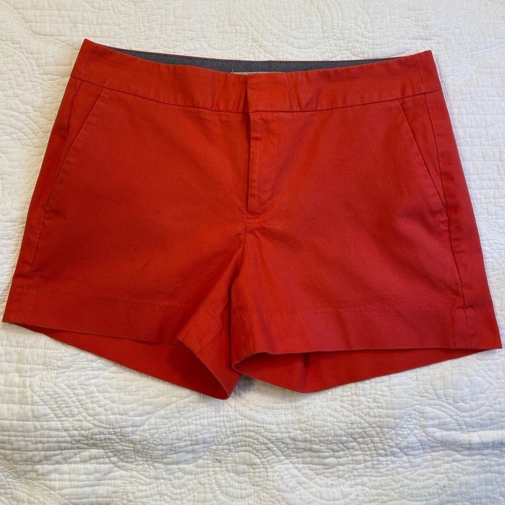 Banana Republic Hampton Fit Red/Pink Chino Shorts Womens 4 Stretch Cotton Twill